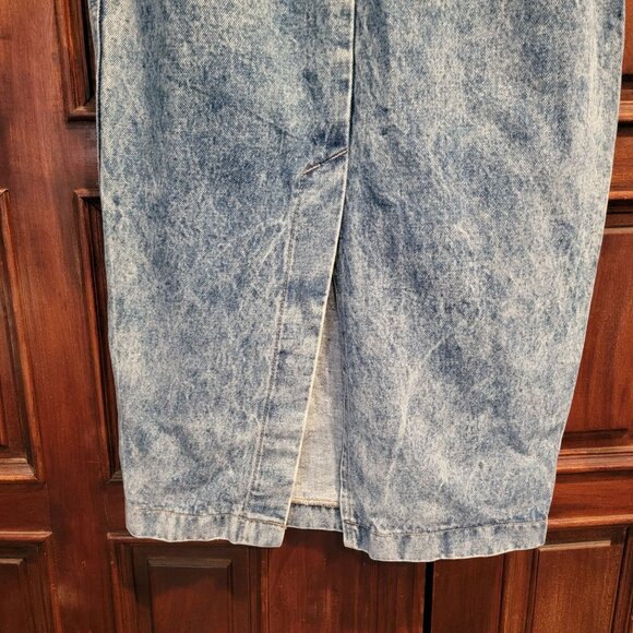 Vintage Zena USA Denim Slit Skirt Womens Blue Denim Maxi 90s Acid Wash Sz M - Picture 6 of 6